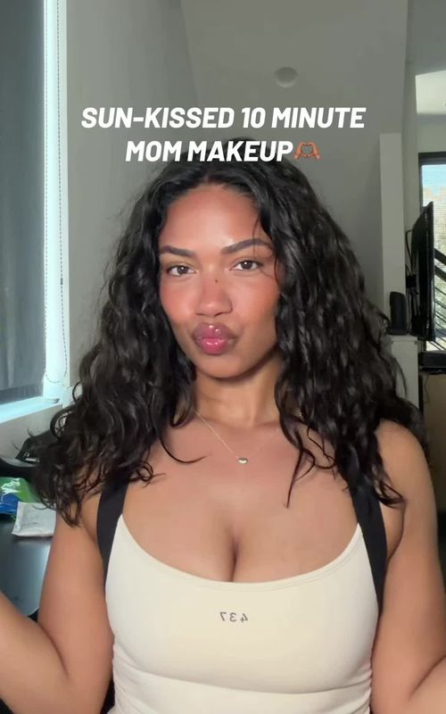 need to get darker shades in allll of my products now that i live somewhere warm 😭 but this has been my everyday makeup that is QUICK but still very cute and gets the job done! #mommakeup #quickmakeuptutorial #10minutemakeuproutine  @Anastasia Beverly Hills Brow freeze gel @Glossier brow pencil @YSL Beauty all hours concealer + powder bronzer @e.l.f. Cosmetics halo glow @Rare Beauty bronzer stick @Pat McGrath Labs blush stick @makeupforever concealer +powder  @MERIT Beauty flush balm @Armani beauty blush @milkmakeup hydro grip spray 