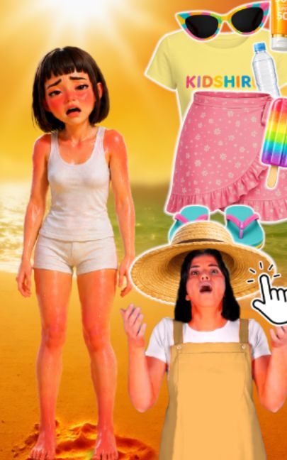 Summer Clothes for Kids 🌞🧥 #english #kids #preschool #learning #begginers #cartoon  A fun and visual transformation showing how extreme summer heat can affect you — and how simple summer essentials can fix everything!  Watch step by step as the character goes from overheated and sunburned to cool, comfortable, and happy using: hat, flip-flops, sunscreen, summer clothes, sunglasses, water, and a refreshing popsicle.   Perfect for kids to learn about staying safe in hot weather ☀️   Don’t forget: Stay hydrated 💧  Use sunscreen 🧴  Wear summer clothes 👒   Subscribe for more fun and educational videos!   © 2026 KIDSHIRE - All rights reserved. This content is protected under U.S. and international copyright laws.
