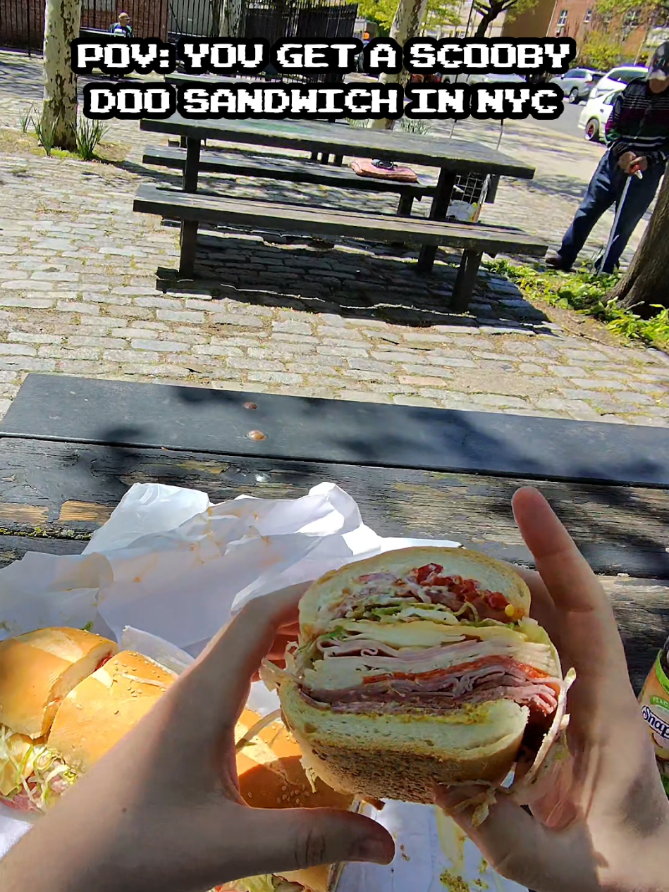 pov big italian sandwich for lunch in nyc #nyc #deli #sandwich #Foodie #citylife 