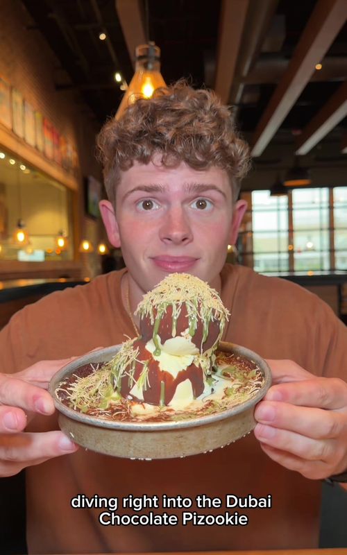 Replying to @bjsrestaurants Wow this got me excited😳 #foodreview #thefoodguy #mukbang #dubaichocolate #bjsrestaurantspartner @bjsrestaurants 