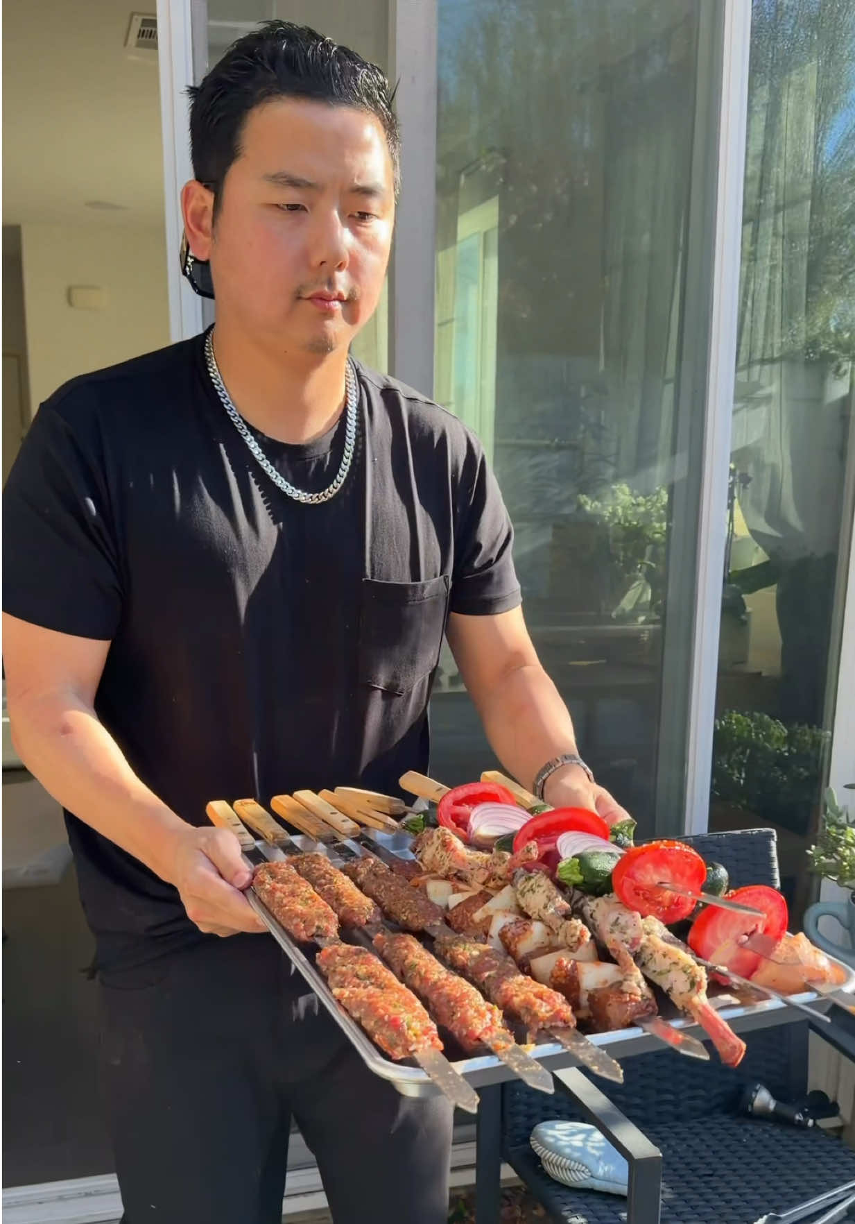 Made Armenian food for the first time.  Found out the guy asking for it is local so invited him over to try.  I think it turned out really good. P.S. I didn't expect Eunice to be really into my fit 🤔 - Lula (minced lamb) kebab, steak kebab, lamb chops, chicken kebab - Sarma (grape leaves) - Harissa (chicken porridge) - Manti (Armenian dumplings) - Tabbouleh - Armenian salad - Muhammara (red pepper dip) - Mutabal (eggplant dip) - Lavash (flatbread) - Armenian style rice pilaf Looked up a lot of recipes, shoutout to @Ara Zada and Lara Karamardian for putting out easy recipes I was able to follow.