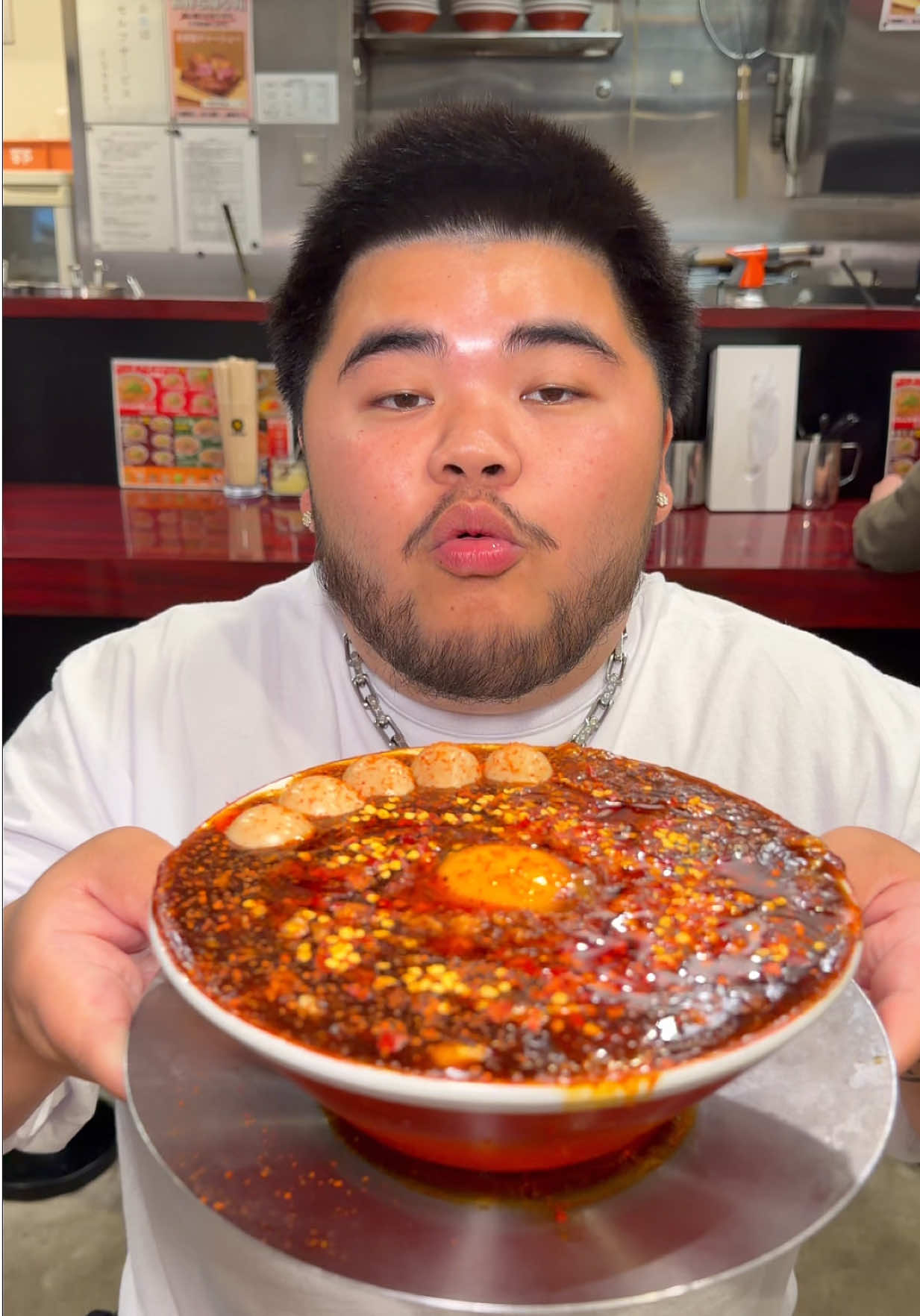 Spiciest Ramen in Japan 🇯🇵  #Ramen #Spicy #Japan #Osaka #VinceEats