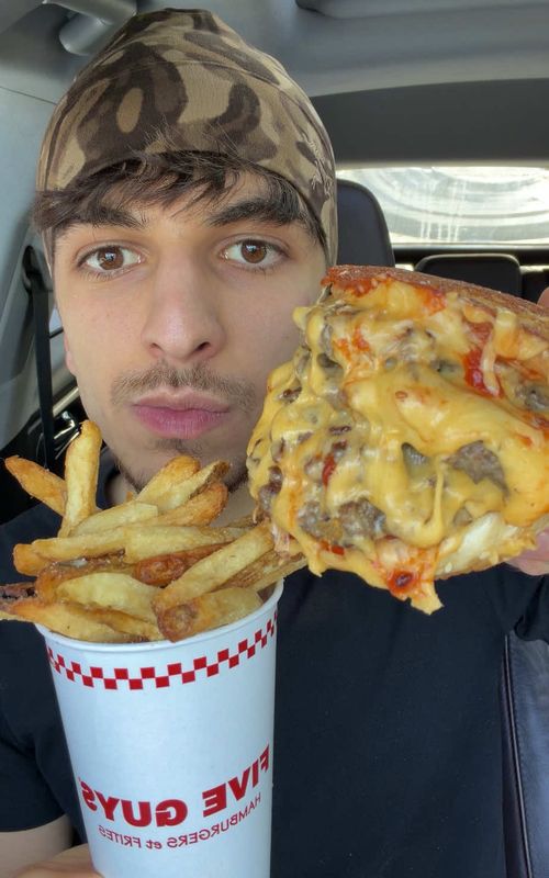 Five Guys🍟🍔 @Five Guys  #fiveguys #grilledcheese #asmr #mukbang #mukbangeatingshow