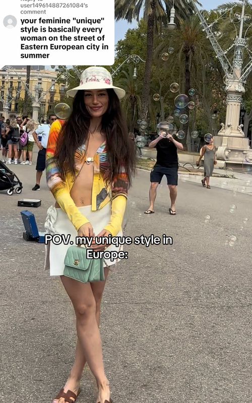 Replying to @user149614887261084 reactions to my unique style in europe: #peoplesreactions #walkingdownthestreet #styleinspo #GirlMadeOfRose #europeansummer 