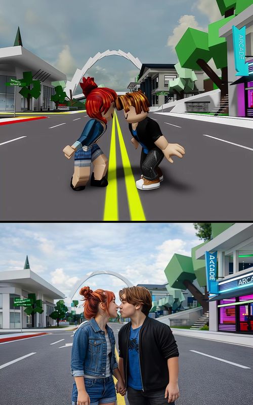 Roblox Brookhaven but in Real Life 😲 #roblox 
