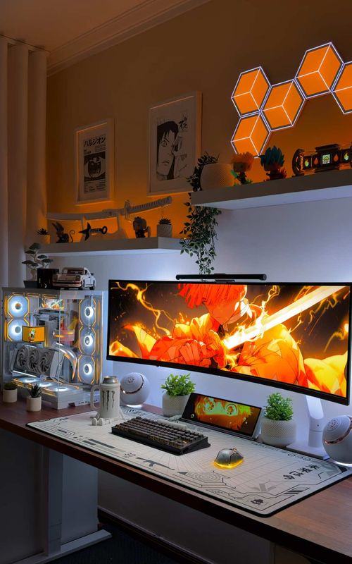 🌈🤍🔥 #fyp #GamingSetup #desksetup #gamingpc #gaming 