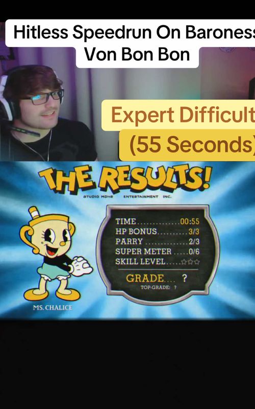 Beating Baroness Von Bon Bon in 55 seconds!!!🤯🍬🍭🍫 #cuphead #speedrun #fyp #gaming #speed 
