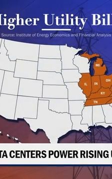 New data centers are popping up across the country, driving up utility bills in at least 13 states. According to a new analysis, Americans who live near the centers are paying as much as 267% more a month for energy than five years ago. CBS News' Shanelle Kaul reports. #datacenters #economy #moneytok #Tech