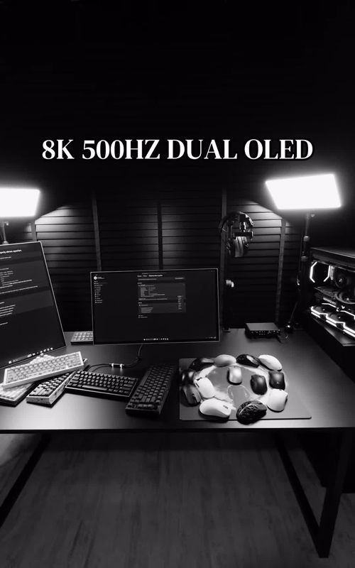 8K HZ 500HZ OLEDS MIGHT BE THE BEST! #setup #oledmonitor #techtok #setuptour #setupsgaming 