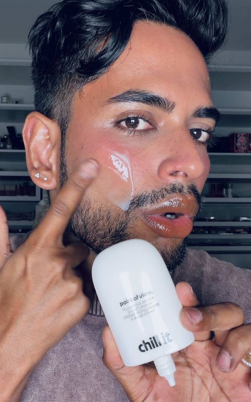 Replying to @Jazzy Part 2 Review of the NEW  CHILL IT and my thoughts below 👇🏾 - lightweight with deep hydration and quick absorption  - HydraReservoir Technology helps skin retain the moisture Squalane + Glycerin + Panthenol - great for oily and sensitive skin - layers well under makeup and no separation at all - perfect addition to the line with a strong focus on oily skin type  - if you LOVE drench it you will love chill it  #povpassport #povbeauty #povbeautychillit #oilyskincare #skincarereview 