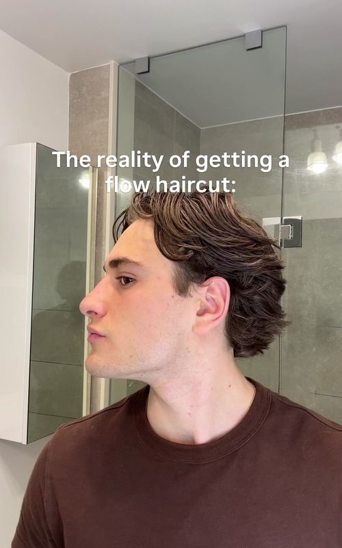 BIGGEST REASON YOU LOOK HOMELESS WITH LONG HAIR 🚨 Prime flow hair length lasts for about 1 month, between 4-5 inches. Anything shorter/longer than that is difficult to style and does not look good. Here are some tips to help make sure your hair looks good in these extremes: TOO SHORT: Products are your best friend, abuse them. Consider rocking a fringe until your hair is long enough to part. Let your hair grow and trim sideburns/neck hairs to remain looking fresh. TOO LONG: Use much more product than usual, and consider using something with a stronger hold like clay, pomade or gel/hairspray to lock it in place. Too much sea salt spray will make it frizzy. Make sure to blow dry your hair, and slick it back, behind your ears so it doesn’t puff out. When it still doesn’t look good even after styling, it’s time for a haircut. Follow if you want a tutorial and for more easy hair tips! ❤️