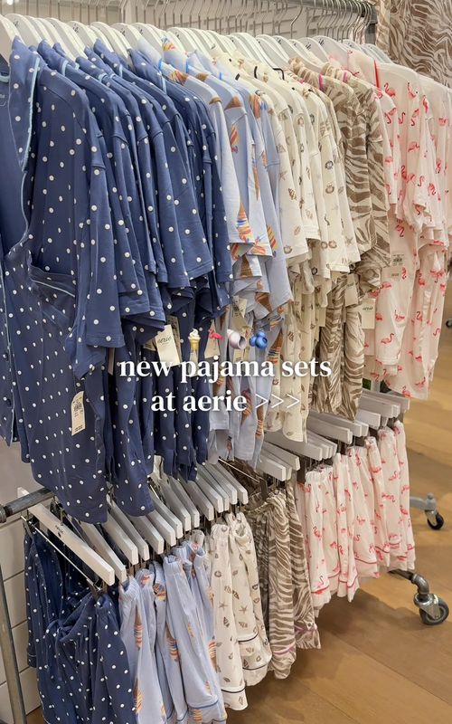 aerie’s new summer pajama sets are the softest ever 😍 #aerie #aeriehaul #aeriepajamas #pajamaset #pjset 
