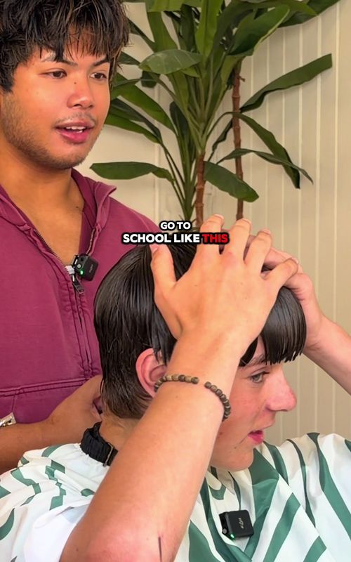 Bowl cut to mod cut styling tutorial | sea salt spray | clay | diffuser | blowdryer | straight 1a hair | texture | transformation | micd up | fyp | barber ~ hairstylist |  HEADSPACE STUDIOS  #transformation #hairtok #straighthair #blowouttaper #tutorial 