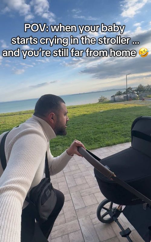 When your baby starts crying in the stroller 🤣 #daddysgirl #daughter #dadlife #fatherdaughter #babytiktok 