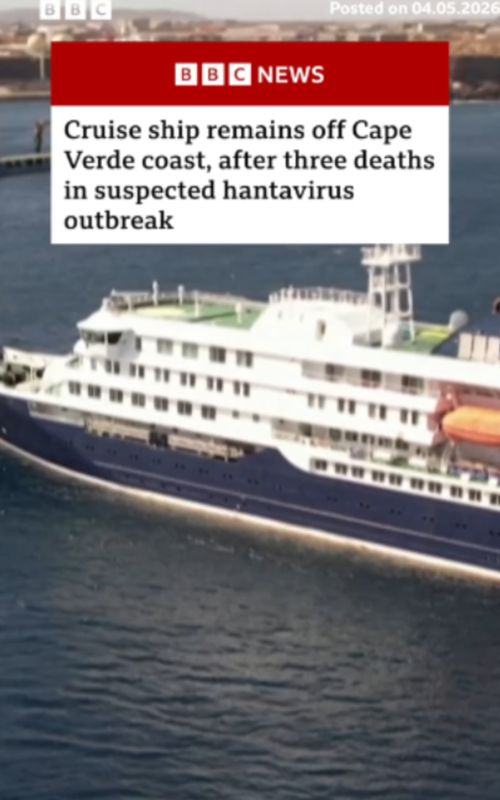 Three people have died after a suspected hantavirus outbreak on a cruise ship en route from Argentina to Cape Verde, the World Health Organization has told the BBC. #Hantavirus #CruiseShip #CapeVerde #Argentina #BBCNews