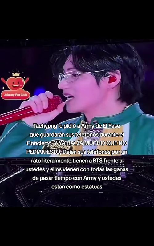 Taehyung asked ARMY in El Paso to put their cell phones away at the BTS concert #btsarmy #btsconcert #army #taehyung #btsworldtour 