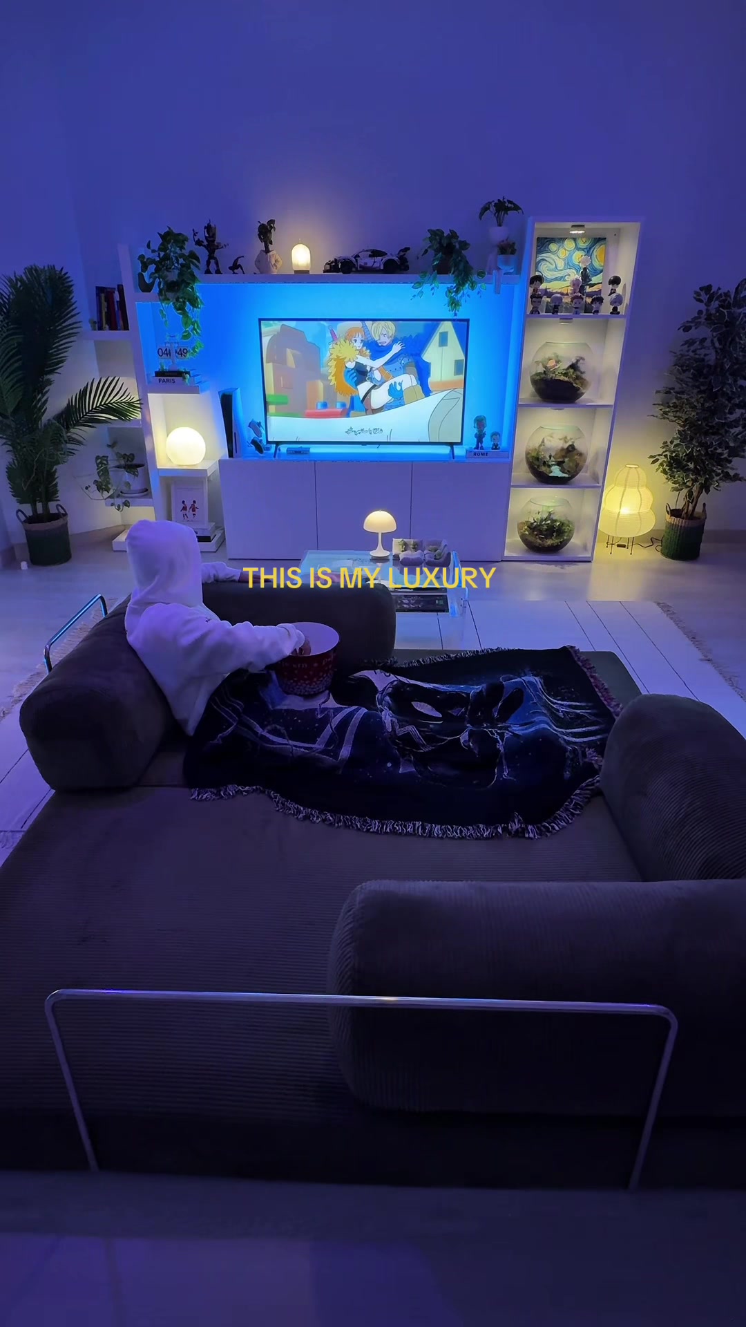 this is what a perfect night looks like 🍔🍿  #homedecor #room #roomdecor #cozyhome #amazon anime - apartmentdecor - cozyroom - apartmentstyle - homevibe - ikea - ikeahack - ikeahome - anime - smiski - lego - plant - terrarium - pokemon - amazon  home decor - cozy room - interior design - modern style - decor ideas - vibrant colors - relaxing space - chill vibes - minimalist decor - simple living - bedroom inspiration - serene atmosphere - living room - stylish accents - DIY decor - personal touch - Amazon