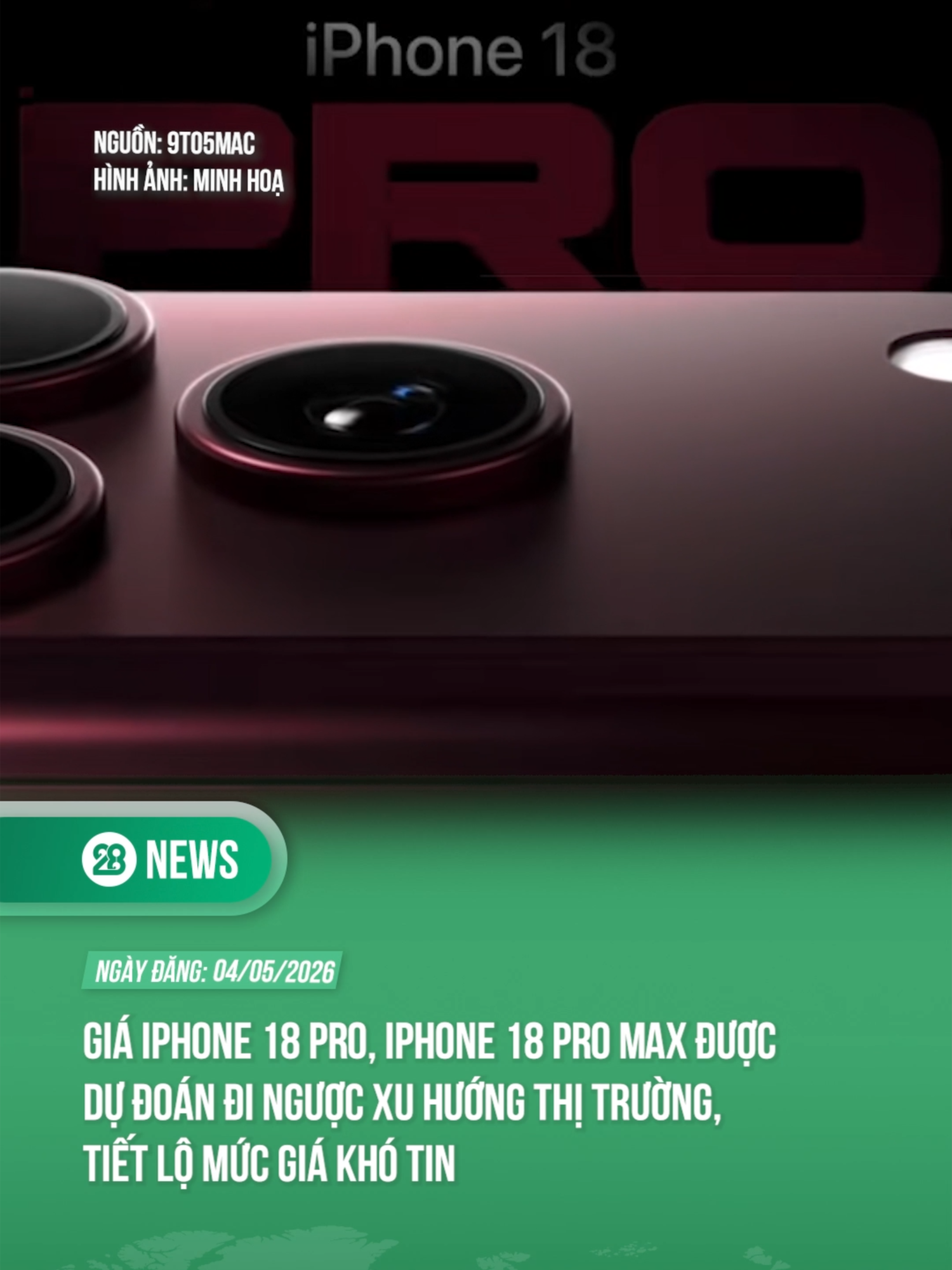 Giá iPhone 18 Pro, iPhone 18 Pro Max được dự đoán đi ngược xu hướng thị trường, tiết lộ mức giá khó tin #theanh28 #tiktoknews #theanh28news