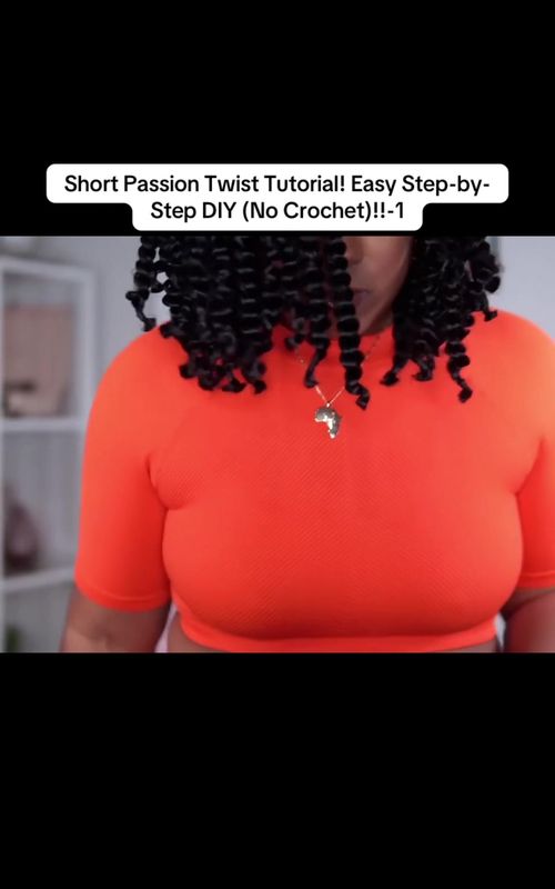 Short Passion Twist Tutorial! Easy Step-by-Step DIY (No Crochet)!!-1