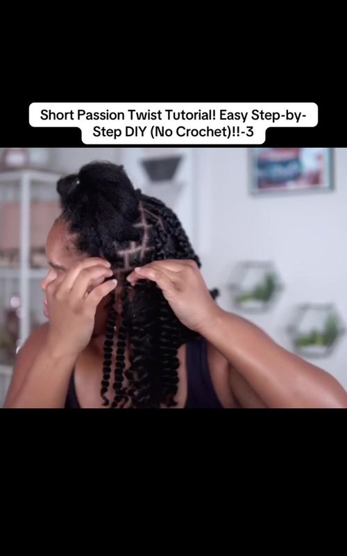 Short Passion Twist Tutorial! Easy Step-by-Step DIY (No Crochet)!!-3