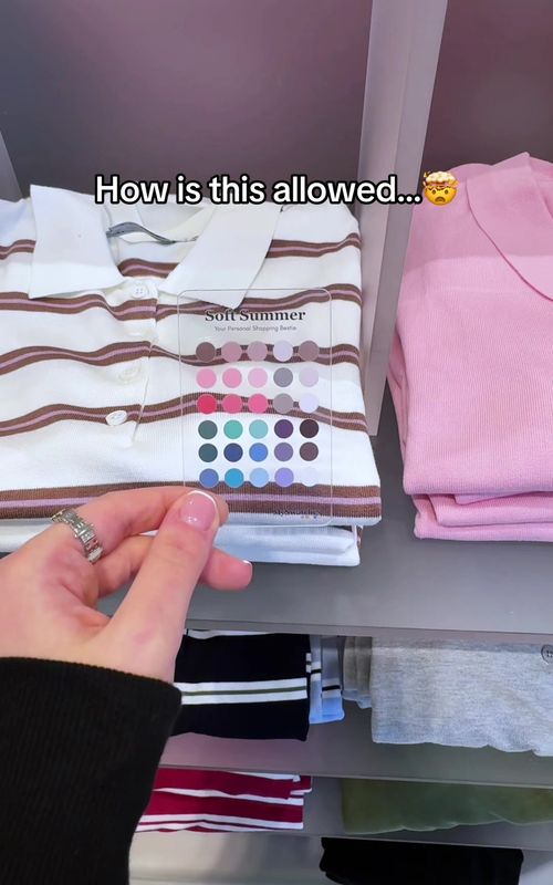 The easiest shopping hack! Grab a swatch card and find your palette color on our website🫶 all our cards use color analysis :)  Link in bio! #fashionover50 #usa #shopping 