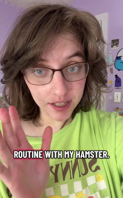 My nightly routine with my hamster Binky #hamster #hamstercare #routine #nightlyroutine 