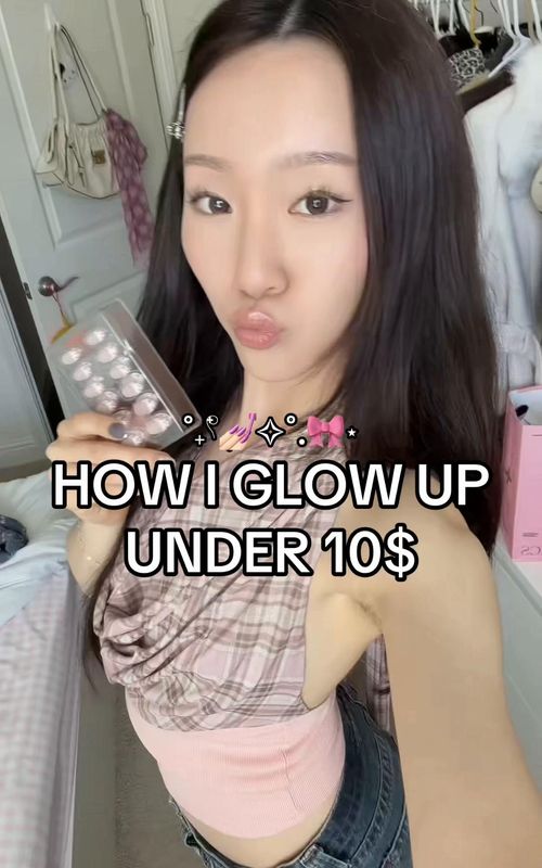 GLOW UP TIPS UNDER 10$ that i swear by!! starting with my nails 😍☝️ i get my nails done once in a while but most of the time i love my 10$ kits 😝 #glowuptips #nailinspo #pressons #beautytips #alenayuann 