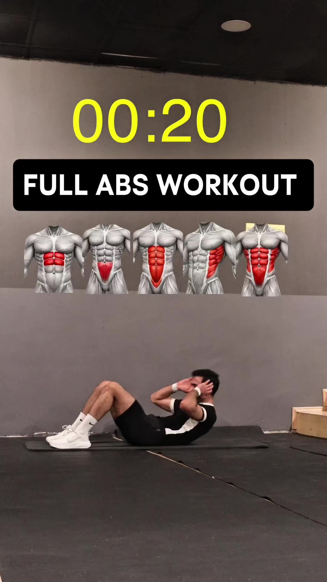 FULL ABS WORKOUT 🔥 NO EQUIPMENT ✅  #abs #core #fullabs #eazyabs #absworkoutathome 