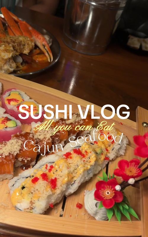 Just found THE BEST all you can eat sushi and cajun seafood @sushikingdom285 😍🍣 food tastes good and they have so much variety 10/10!!! #foodreview #RestaurantReview #sushi 