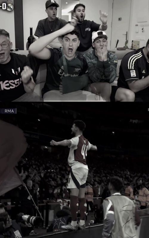 Real Madrid fans reaction to Rice free kick goal 💀🔥 #rice #freekick #realmadridfans #arsenal #football 