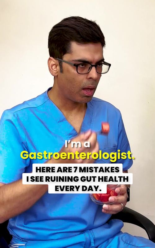 Here are 7 mistakes I see ruining gut health every day. ❌ 1. Eating too fast No chewing = no digestion signal 👉 Leads to bloating, acid reflux, poor nutrient absorption 2. Skipping fiber Most people eat less than half what they need 👉 Fiber feeds your good gut bacteria — without it, they starve 3. Taking antibiotics without probiotic foods Antibiotics don't choose sides 👉 They wipe out good bacteria too — always restore 4. Chronic stress (the silent gut killer) Your gut has its own nervous system 👉 Stress directly slows digestion and increases gut permeability 5. Drinking too little water Your gut lining needs hydration to function 👉 Dehydration = constipation, sluggish motility 6. Late-night eating Your gut follows a clock, too 👉 Eating late disrupts gut rhythm and worsens acid reflux 7. Ignoring sleep Most gut repair happens at night 👉 Poor sleep = poor gut = poor everything I see these patterns in patients every single day - and most of them are 100% fixable. Comment FIX and I will send you the GutFix Guide I use with my patients. #LearnOnTikTok #todayilearned #DidYouKnow #GutHealth